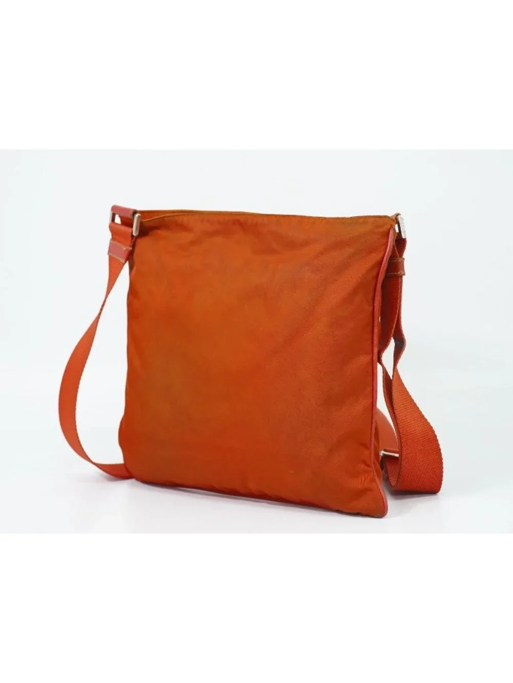 Prada Nylon Shoulder Bag Pochette Orange